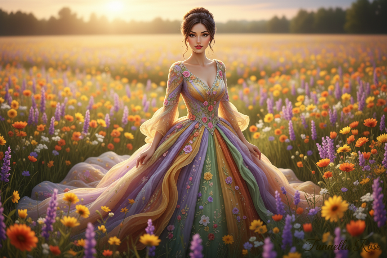 Funnella in Wildflower Field