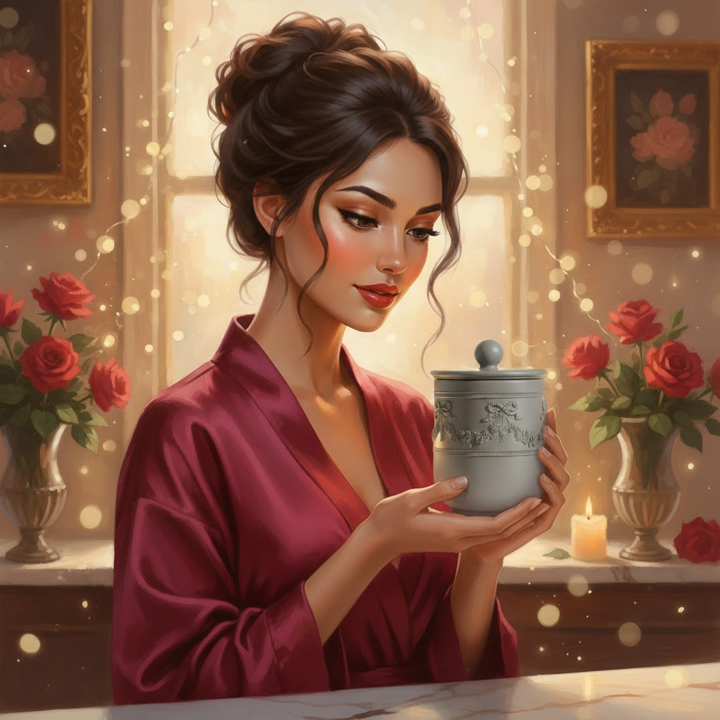Funnella Rose Holding Victorian Jar