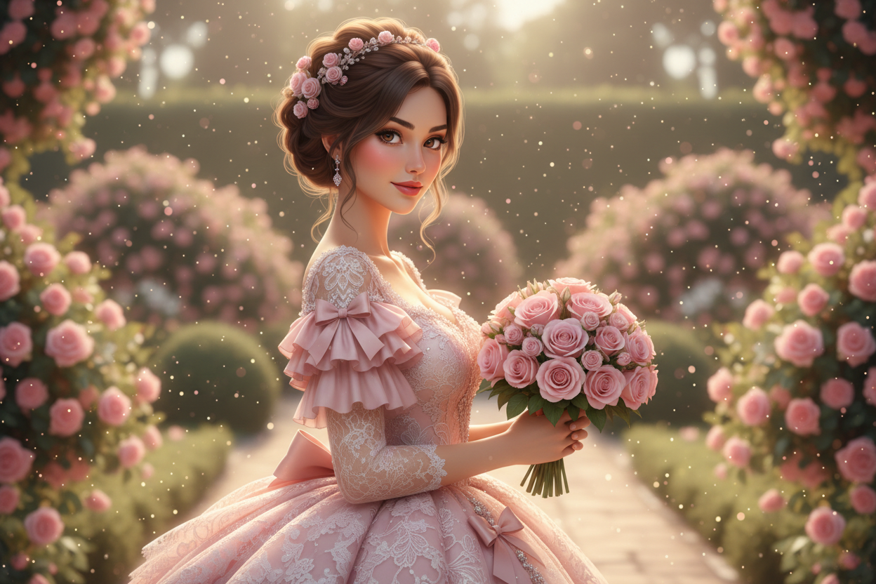 Funnella Rose Side View Baby Pink