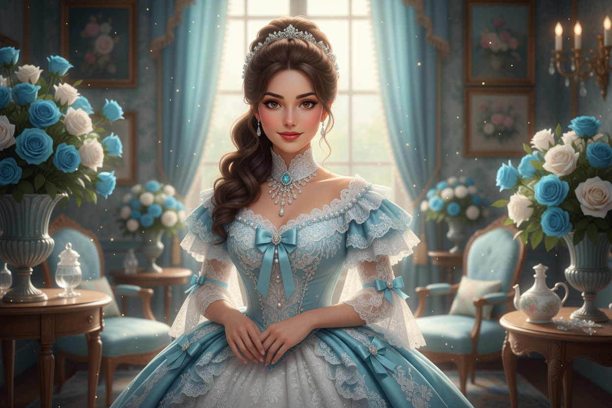 Funnella Rose Victorian Wedding Tiffany Blue