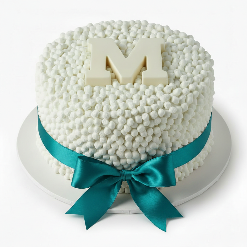 Marshmallow Cake - Deep Turquoise Bow
