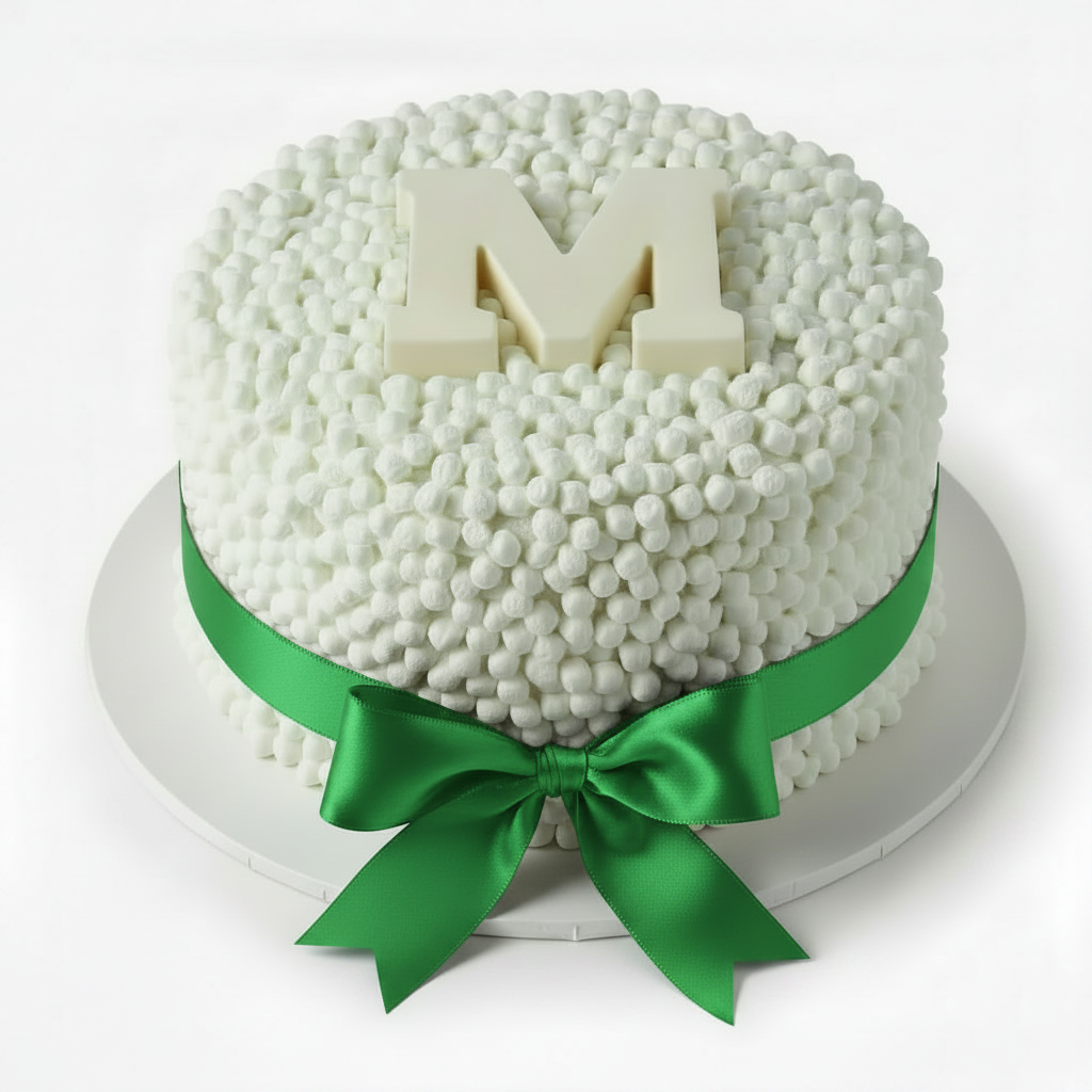 Marshmallow Cake - Kelly Green Bow