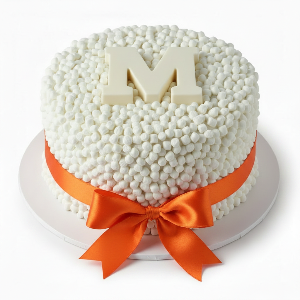 Marshmallow Cake Orange Satin Bow